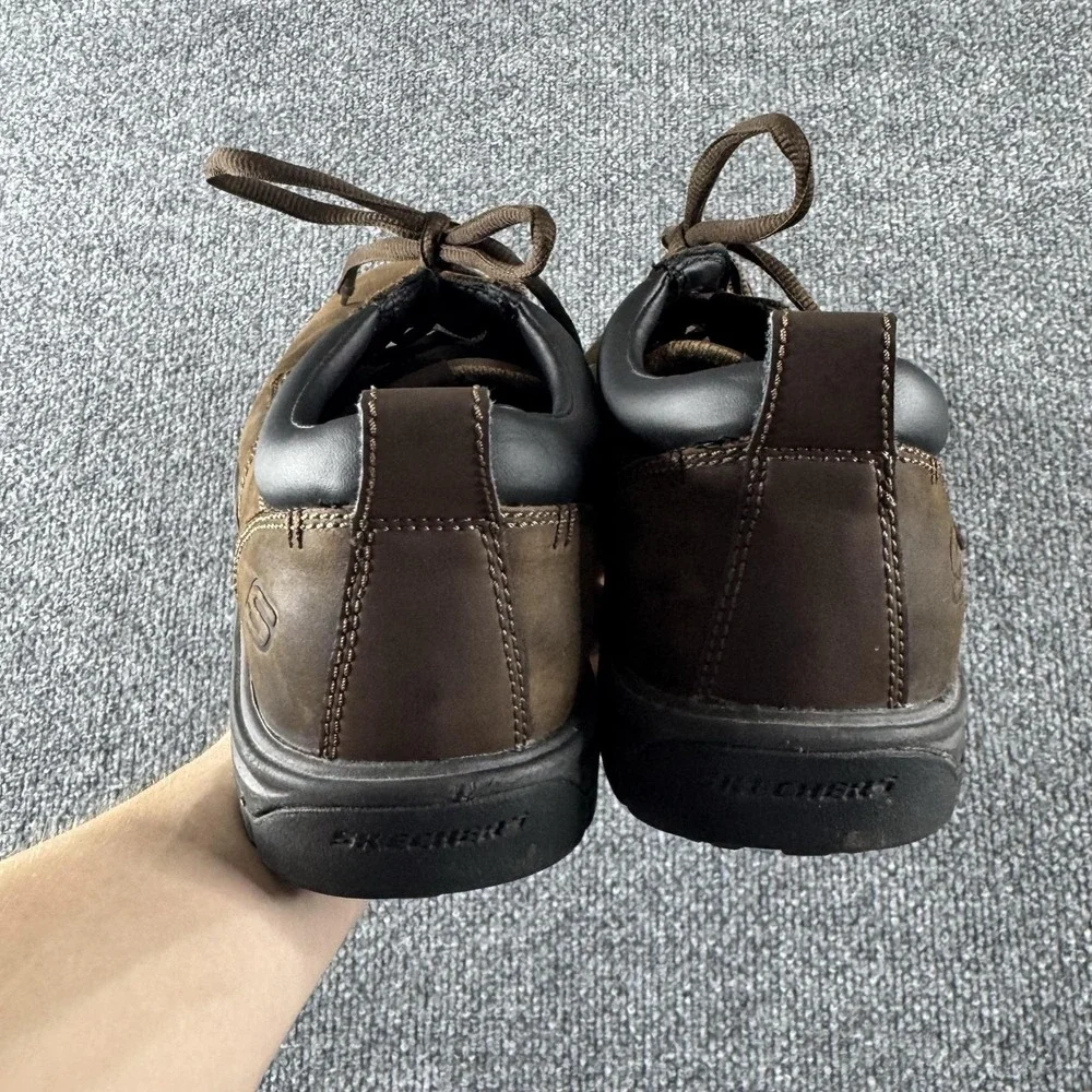 Skechers Relaxed Fit Shoes Mens Size 12 Brown Leather Lace Up Casual SN 64260